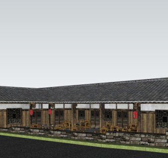 中式房屋建筑su模型