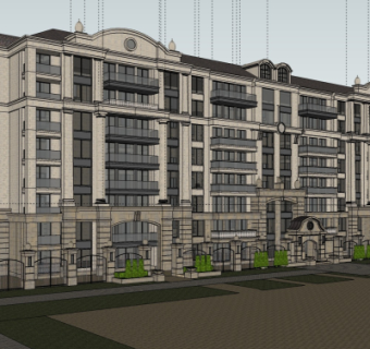 欧式高层住宅su模型