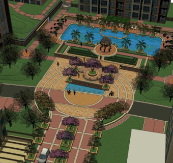 现代公园景观su模型