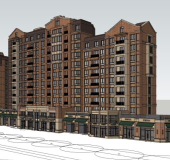 欧式商业街su模型