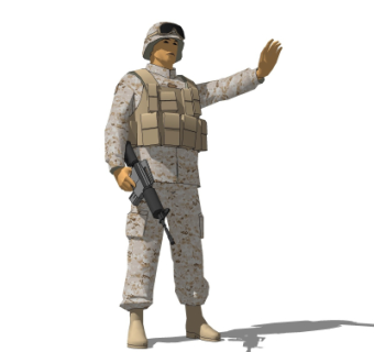 现代人物雕塑su模型