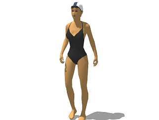 现代泳装女郎su模型
