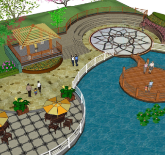 现代公园景观su模型