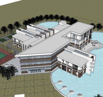 现代办公楼su模型