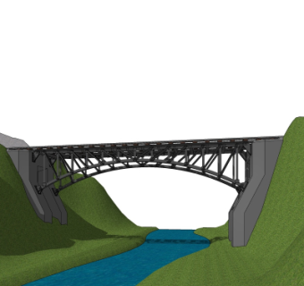 现代铁艺大桥su模型