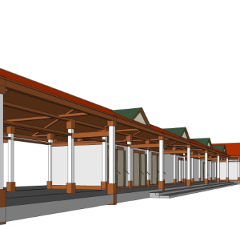 现代走廊免费su模型