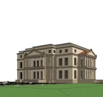 欧式住宅外观su模型