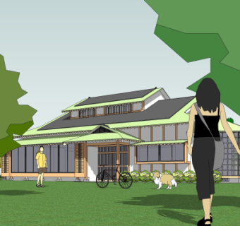 新中式会所su模型