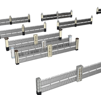 欧式铁艺围栏su模型