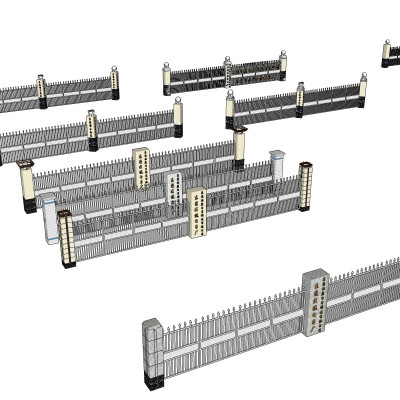 欧式铁艺围栏su模型