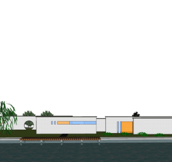 现代景观墙su模型