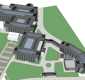 现代办公楼外观su模型