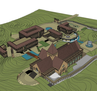 现代住宅外观su模型