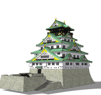 中式塔楼su模型