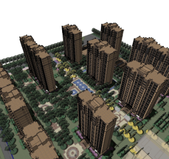 欧式高层住宅su模型