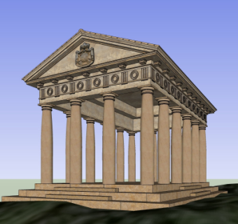 欧式凉亭su模型