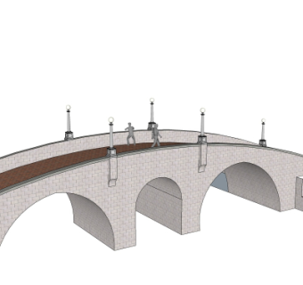 现代拱桥免费su模型