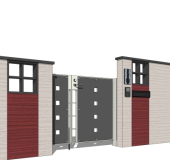 现代庭院门su模型