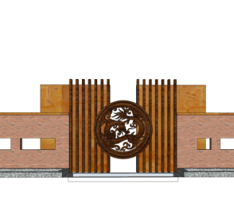 现代围墙免费su模型