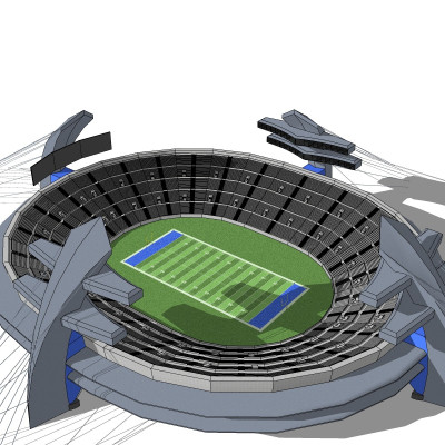 现代体育馆su模型