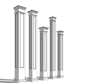 现代柱子su模型