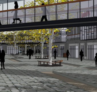 现代商业街su模型