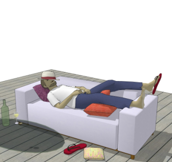 现代双人沙发su模型