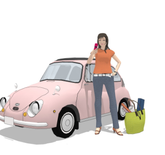 现代女士人物su模型