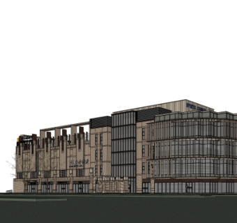 现代商业街su模型