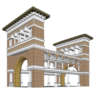 欧式建筑外观su模型