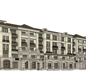 欧式住宅外观su模型