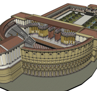 欧式酒店su模型