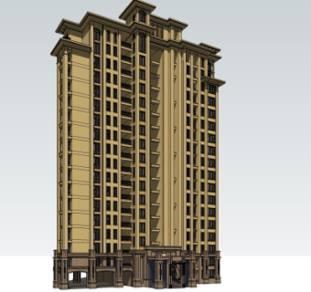 欧式高层住宅su模型