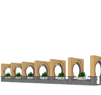 现代园艺小品su模型