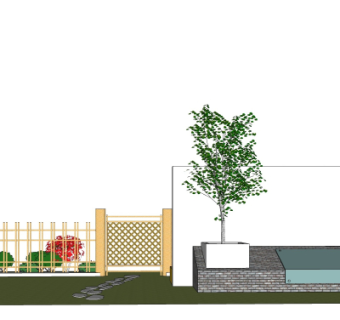 现代园艺小品su模型