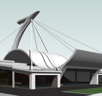 现代办公楼su模型