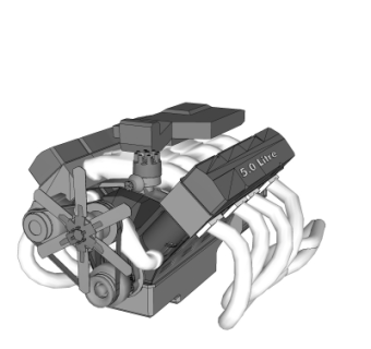 现代汽车发动机su模型