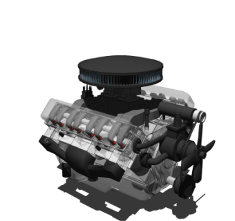 现代汽车发动机su模型