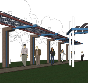 现代廊架免费su模型