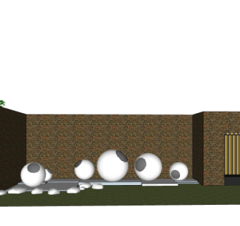 现代园艺小品su模型