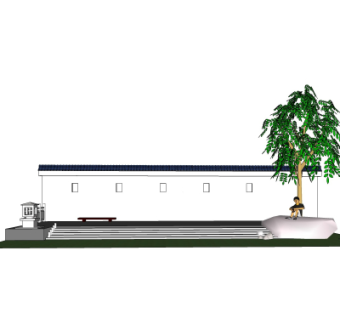 中式景观墙小品su模型