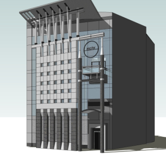 现代办公楼su模型