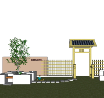 中式园林牌坊su