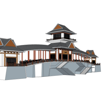 东南亚房屋建筑su模型