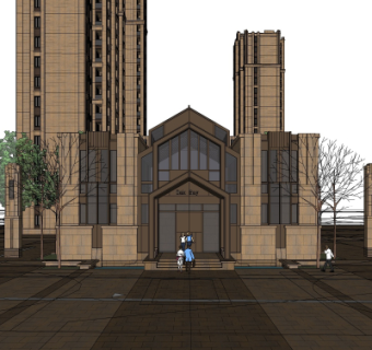 新古典公寓楼su模型