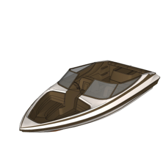 现代快艇su模型