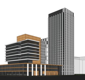 现代办公楼su模型