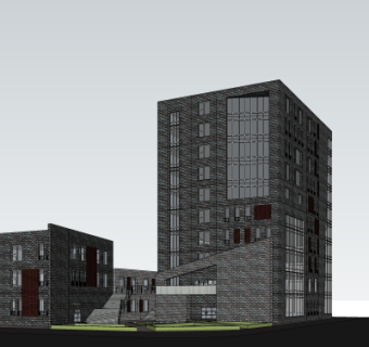 现代办公楼su模型