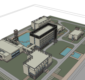 现代办公楼su模型