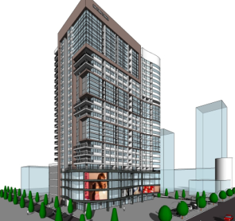 现代办公楼外观su模型